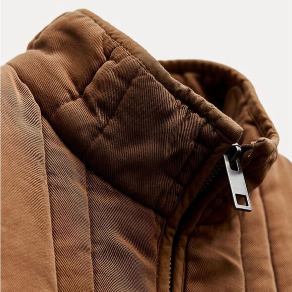 ZARA WASHED EFFECT QUILTED JACKET ZW COLLECTION - Picture 6 of 12